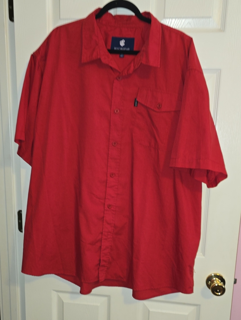 Rocawear‎ Men's Red Short-Sleeve Button-Down Shirt